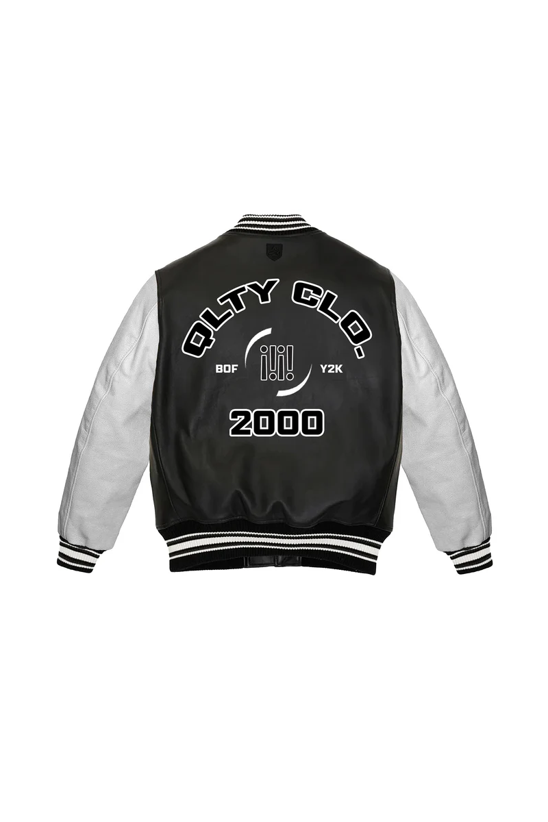 APE VARSITY JACKET (BLACK/WHITE)